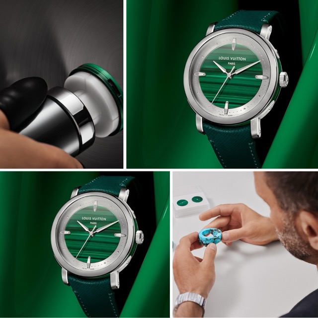 Louis Vuitton Builds Watch Cases From Actual Turquoise and Malachite