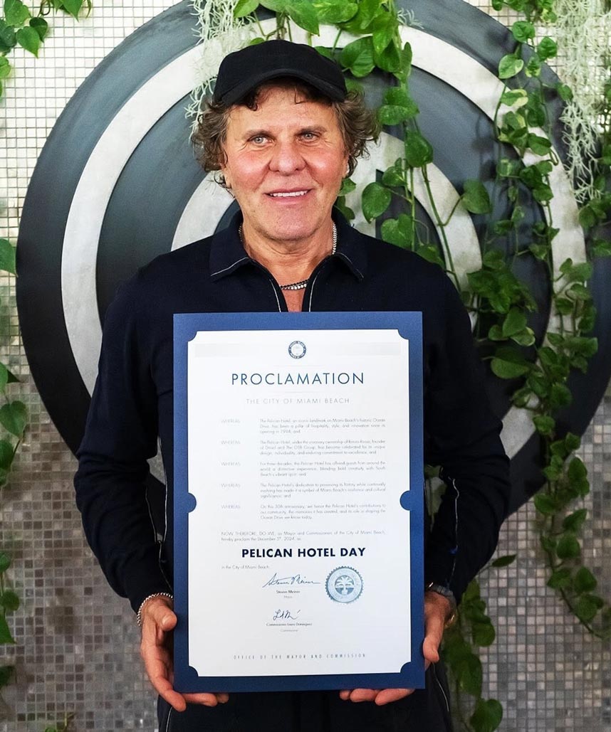 Miami Beach declares Pelican Hotel Day celebrating Renzo Rosso and OTB Group’s legacy