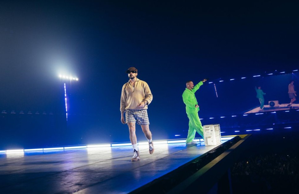 Bad Bunny Brings Out J Balvin at Paris La Défense Arena