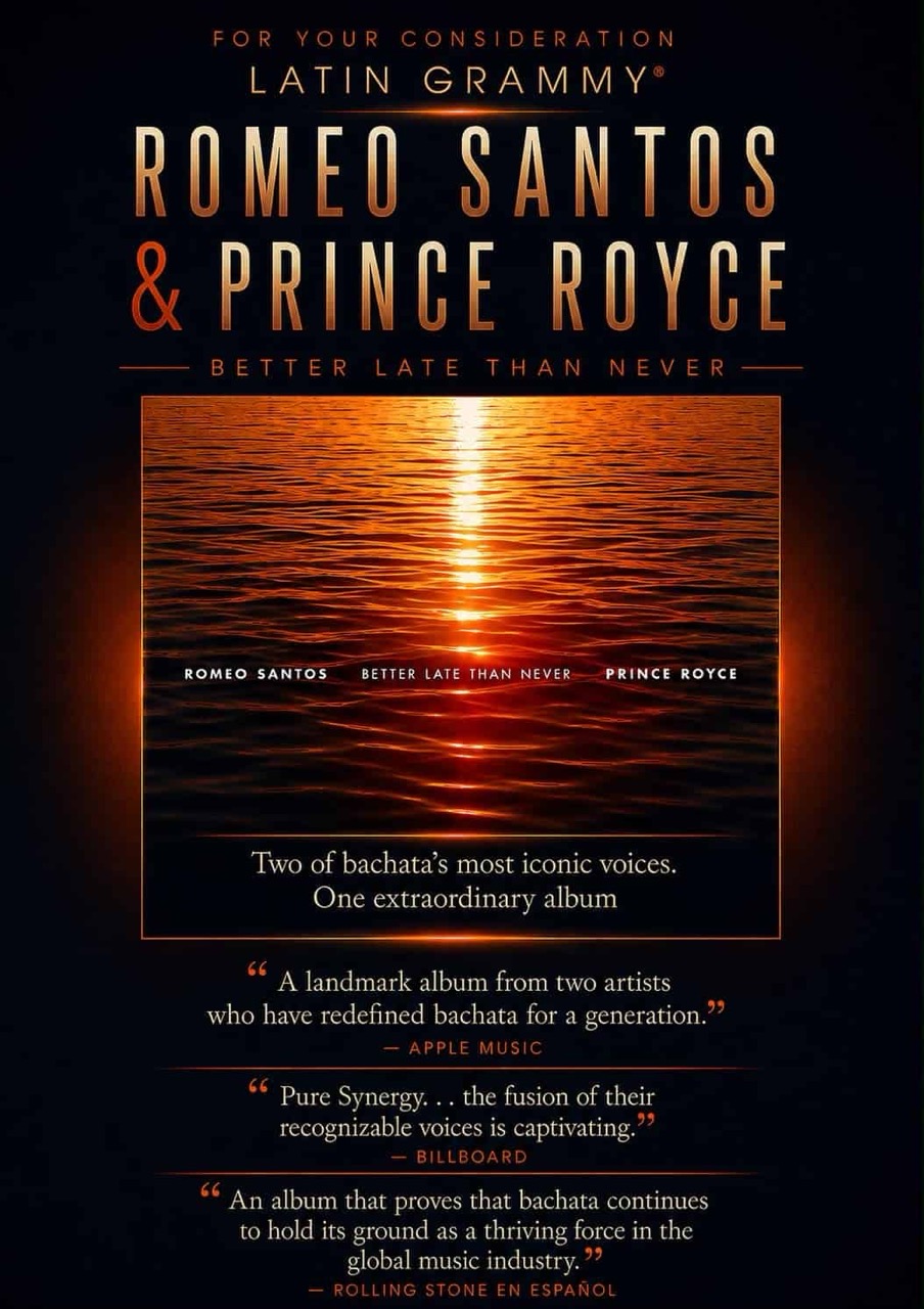 Romeo Santos and Prince Royce Push "Better Late Than Never" for Latin Grammy Consideration