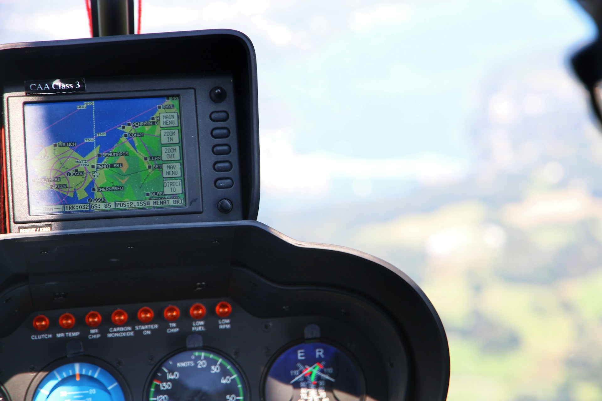 Karte in einem Cockpit