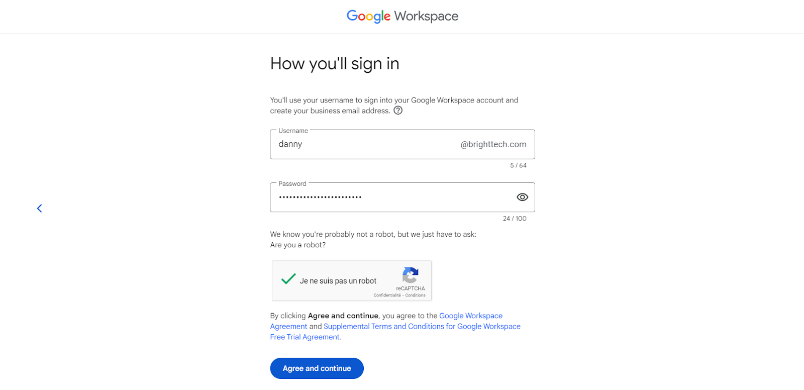 Sign in Google workspace