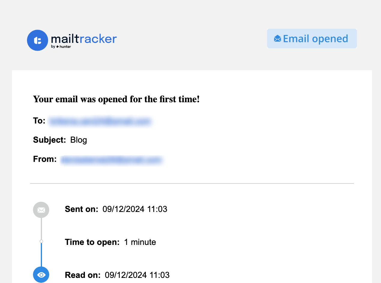 Ouvertures d'emails MailTracker