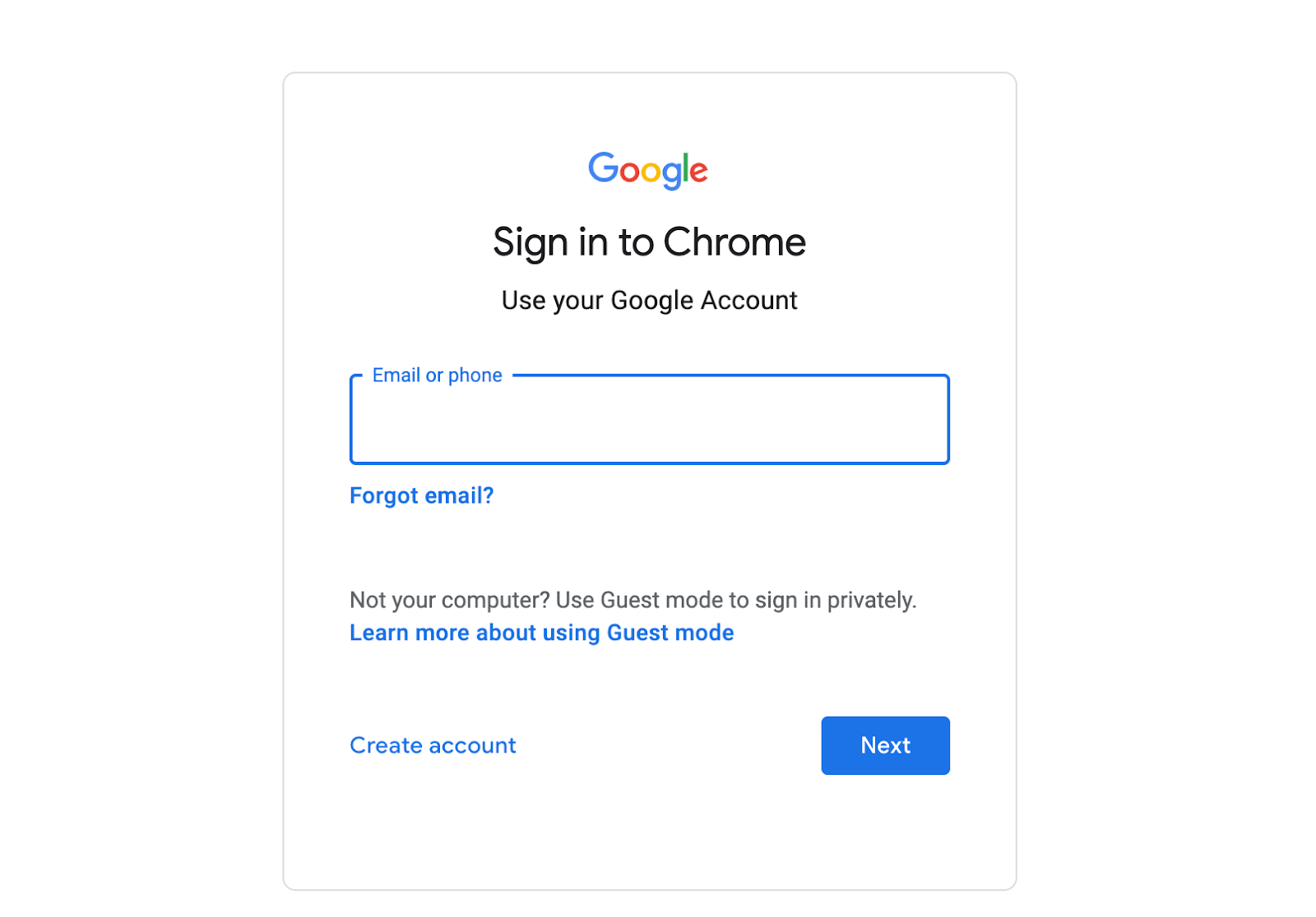 sign in chrome profile