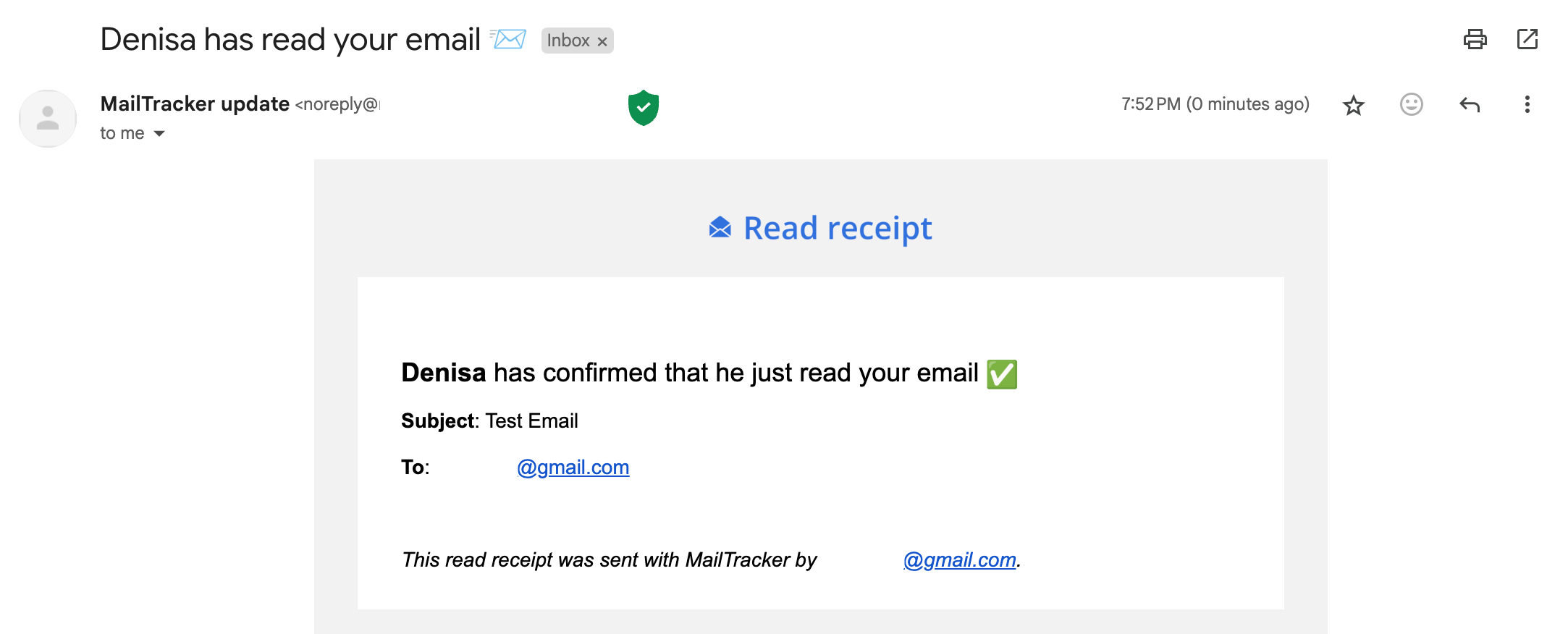 Read receipt mailtracker