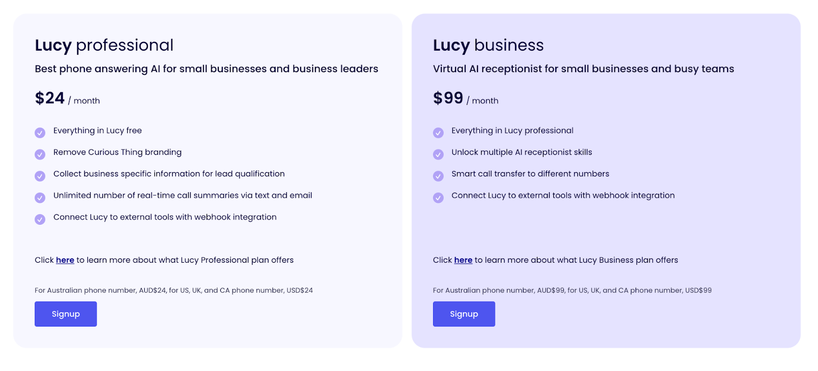 Lucy pricing