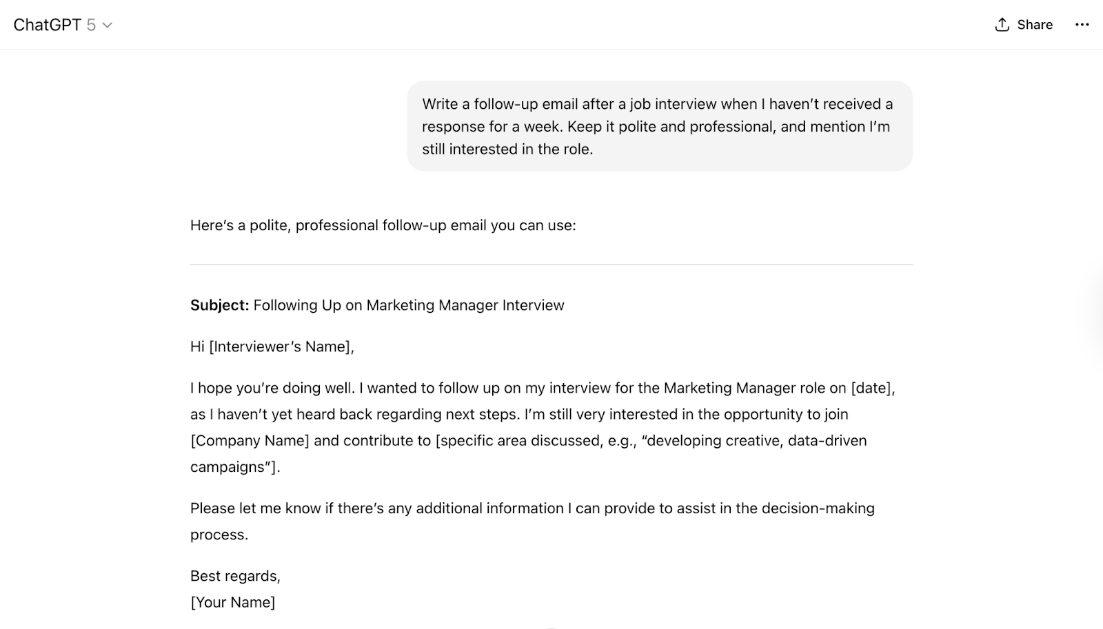 chatgpt 5 writing emails