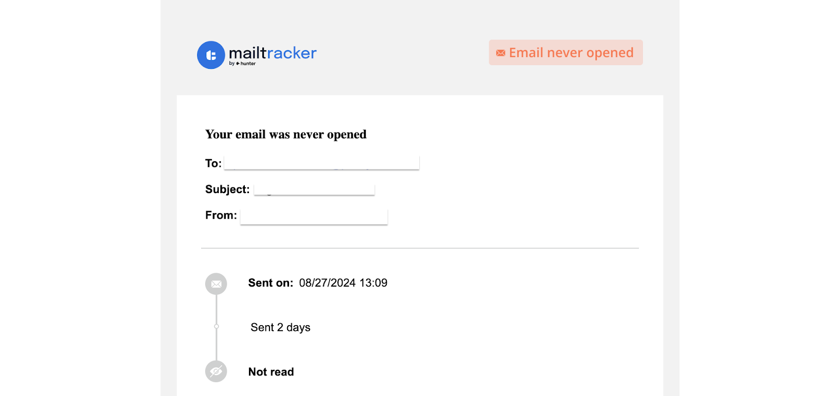 email never opened notification mailtracker