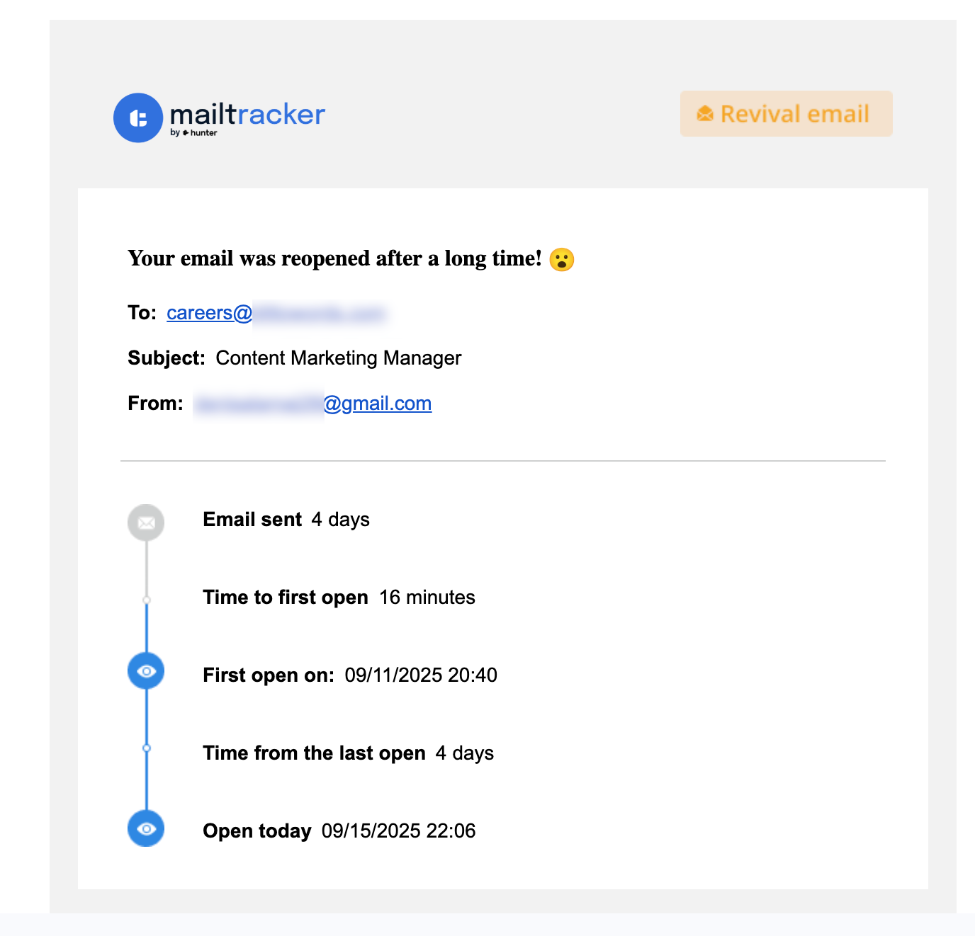 mailtracker reopened email in gmail