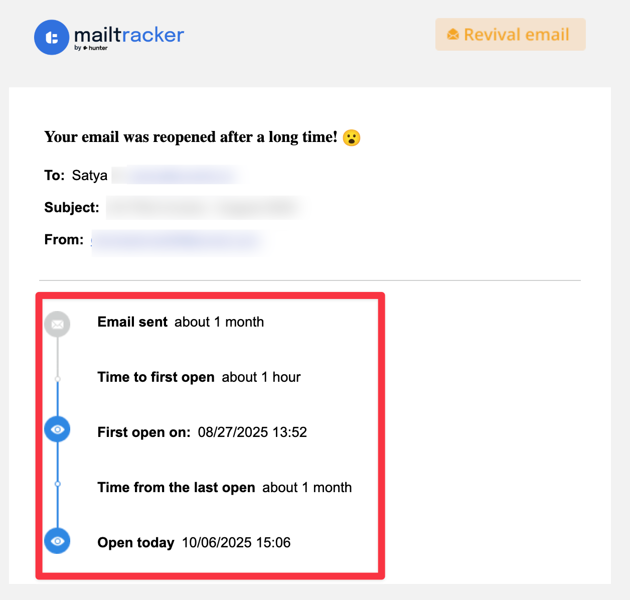 email reopened after long time with mailtracker