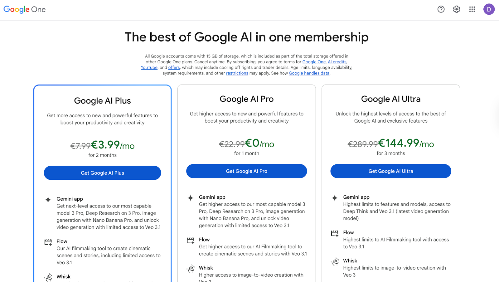 gemini in gmail pricing