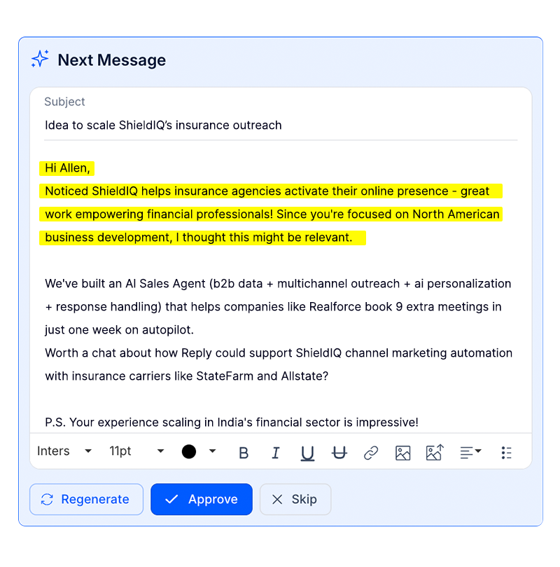 Reply AI for email rewrite