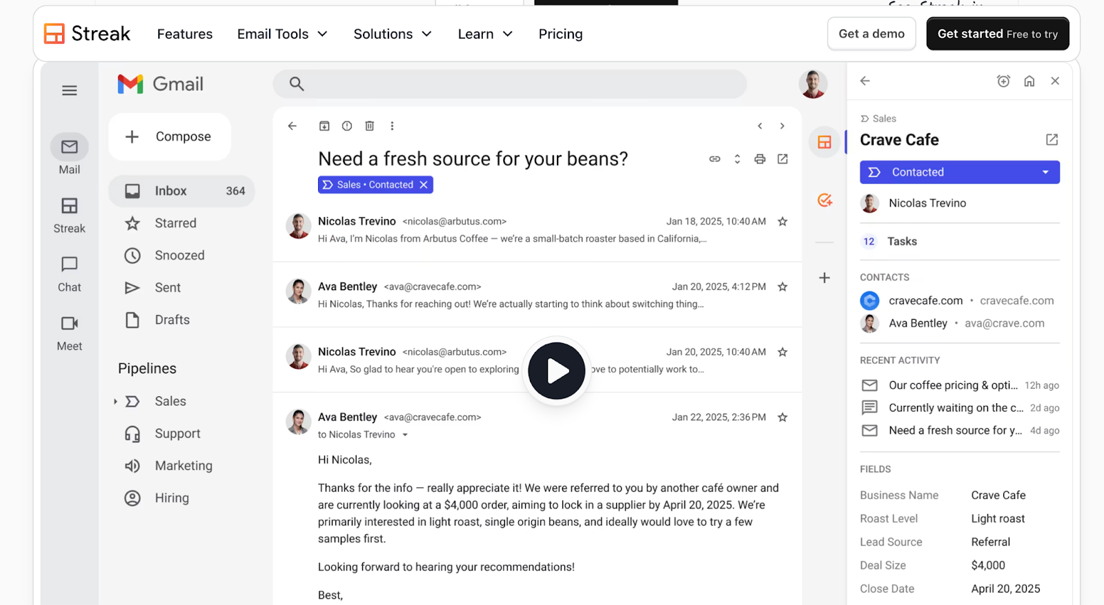Streak gmail tool for job seekers