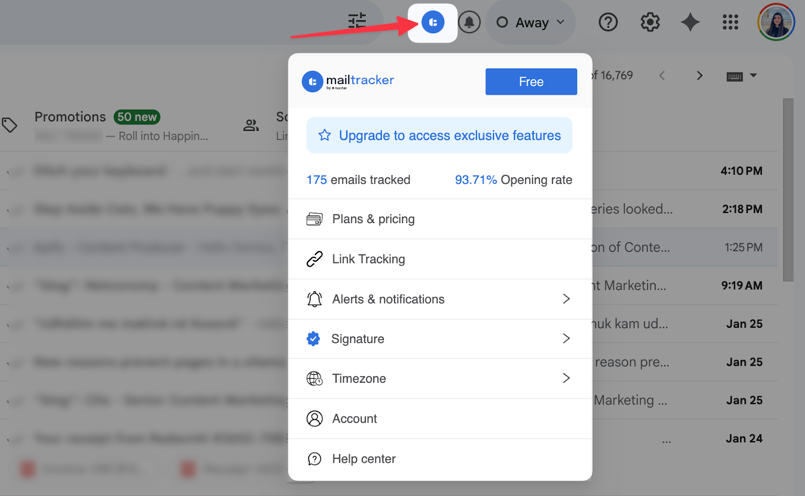 MailTracker: email tracking for gmail