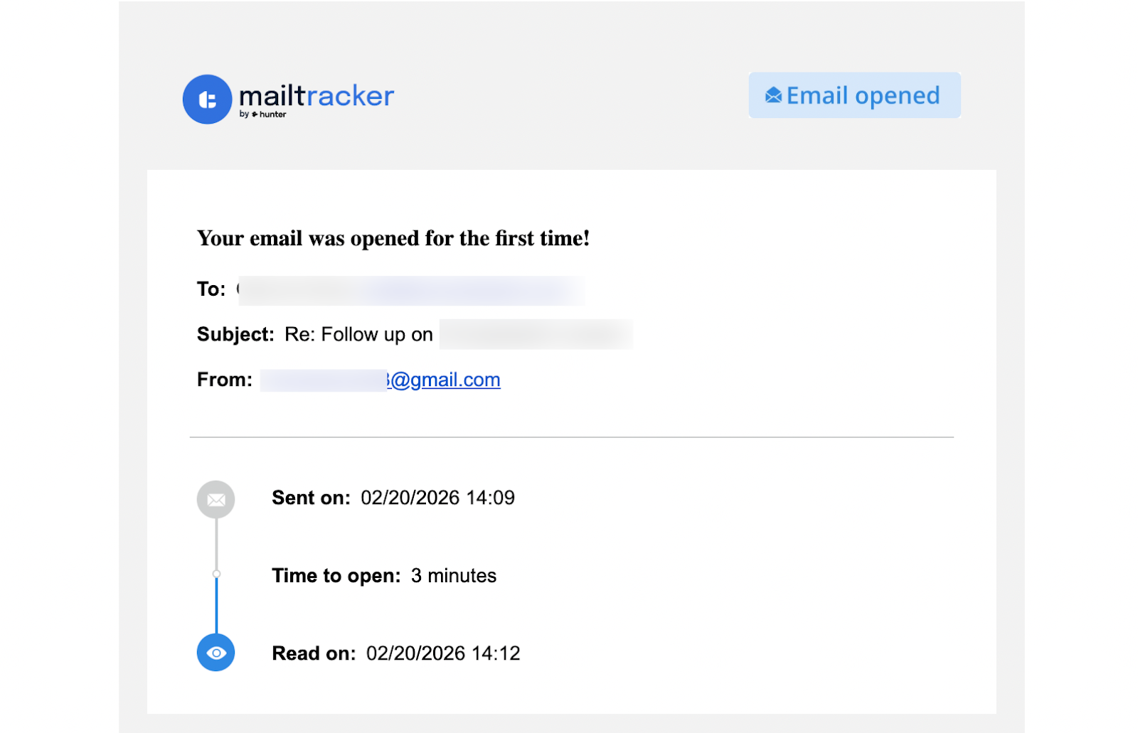 email opened mailtracker notification