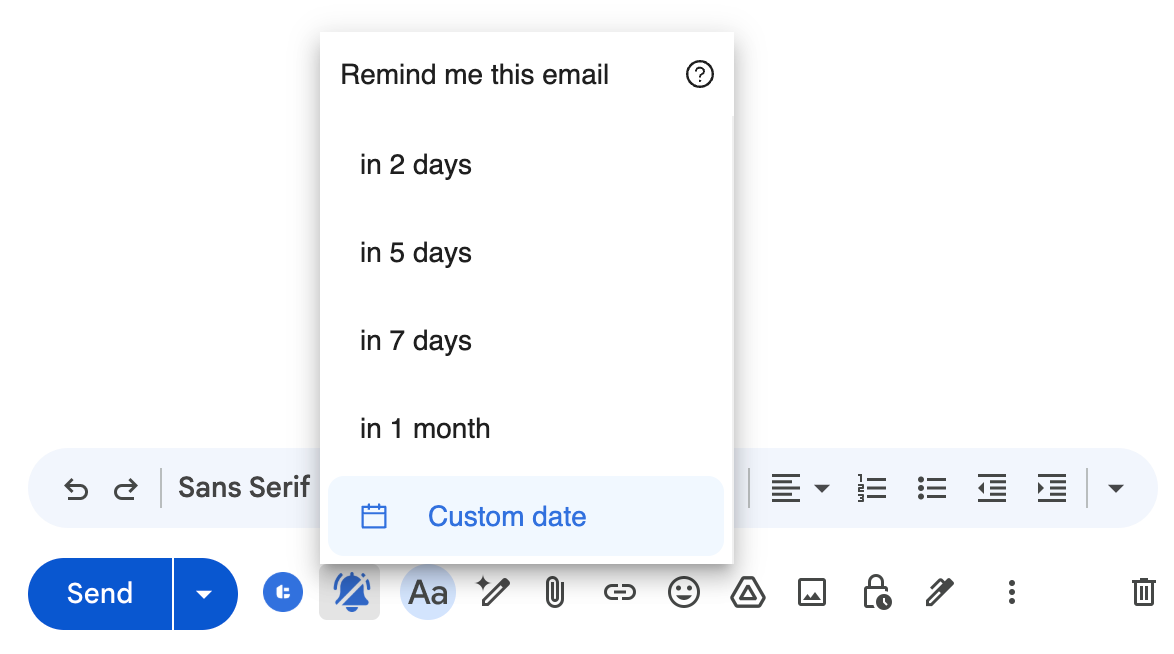 remind me this email with mailtracker on gmail