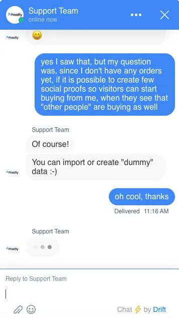proofly let's you use dummy data to trick your visitors to think that "other people"are buying