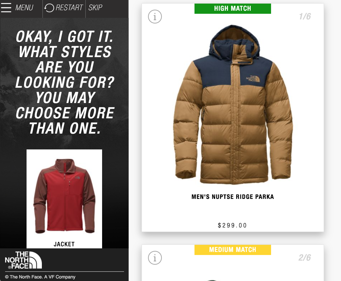 The North Face XPS product recommendation