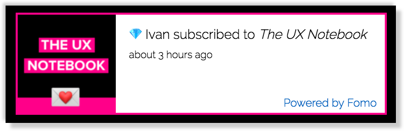 Fomo powered by notification example