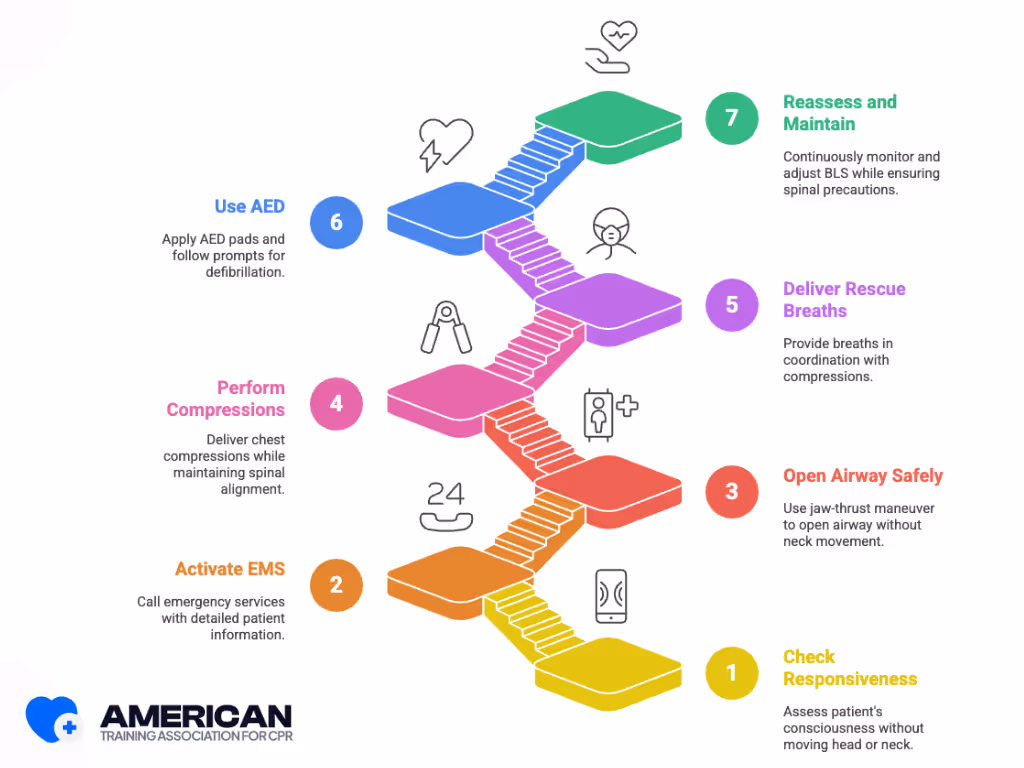 Step-by-Step BLS for Patients with Suspected or Confirmed Spinal Cord Injury