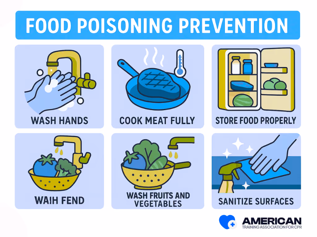 The simplest way to protect yourself from food poisoning is by practicing safe food handling. Key steps include: