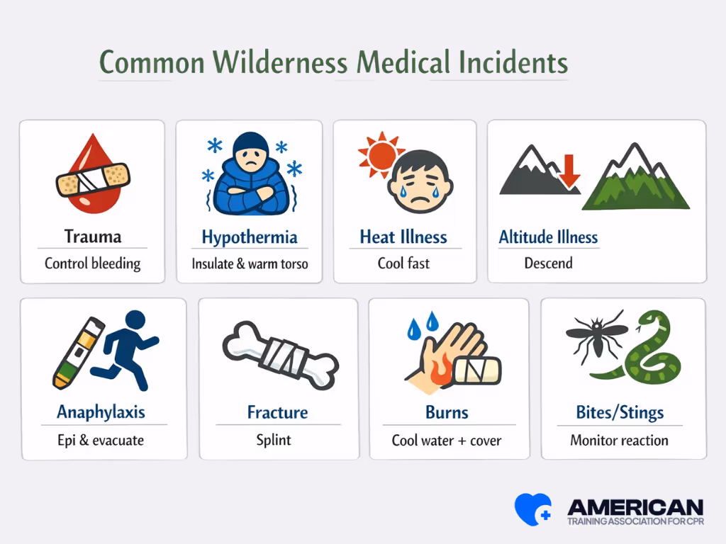 common wilderness medical incidents
