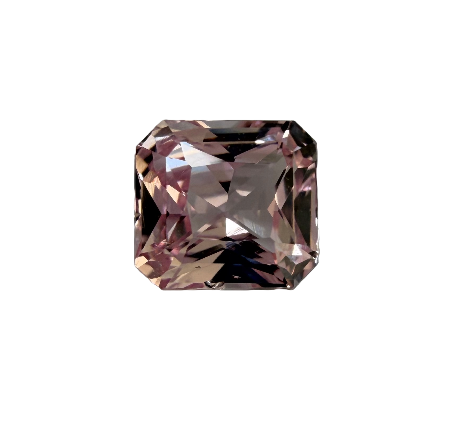 Radiant Emerald Cut Padparadscha Sapphire 1.08 Photoroom