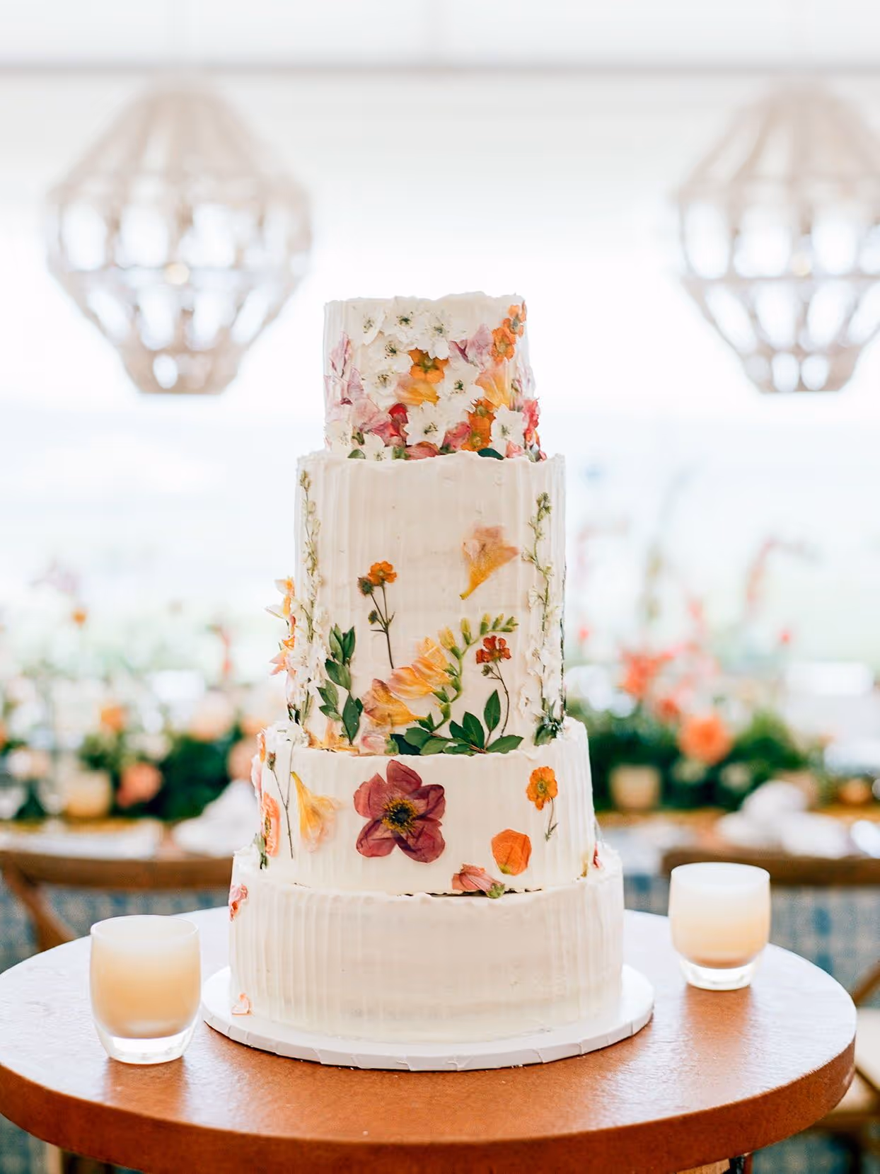 cake with floral accents