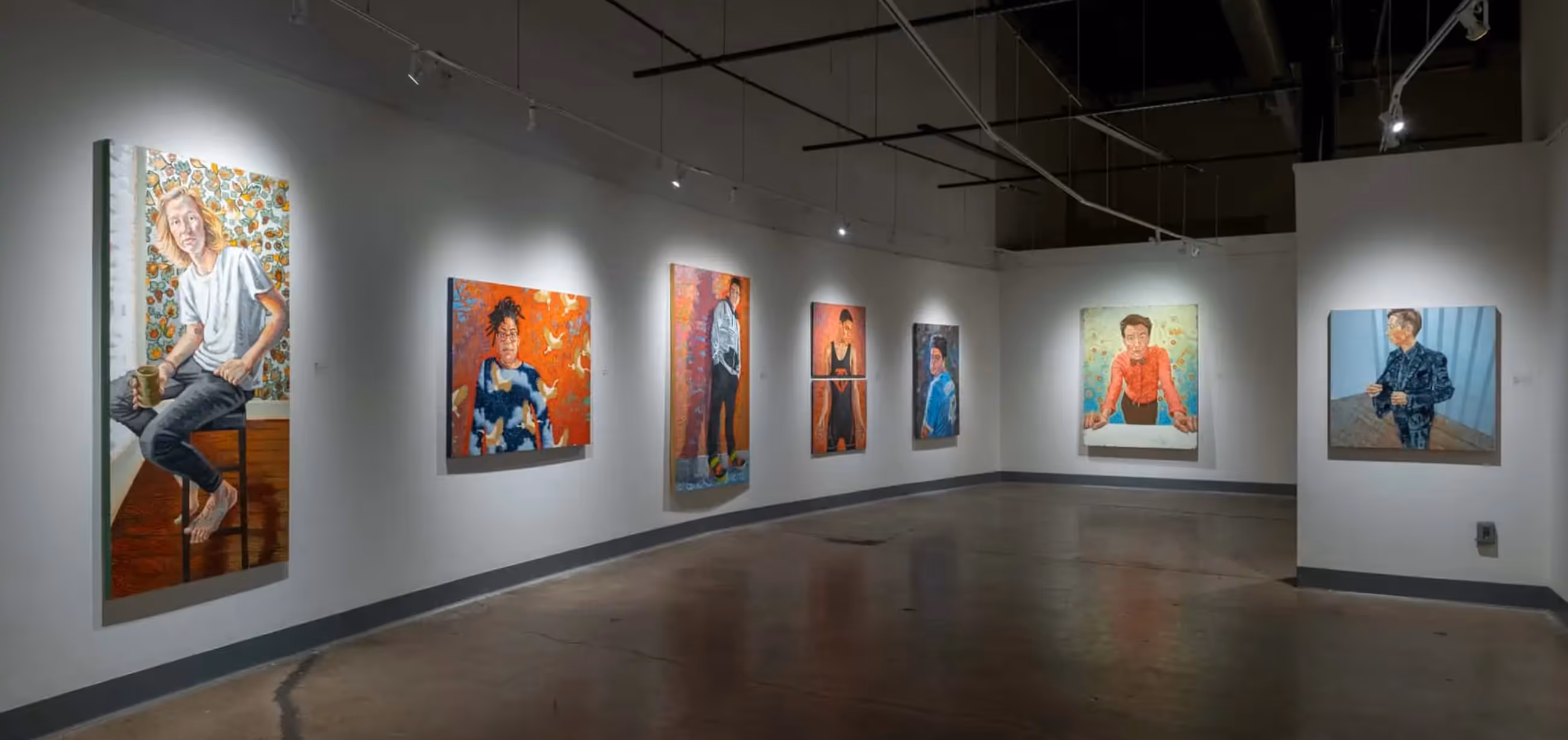 inside of an art gallery during a cold winter date for couples