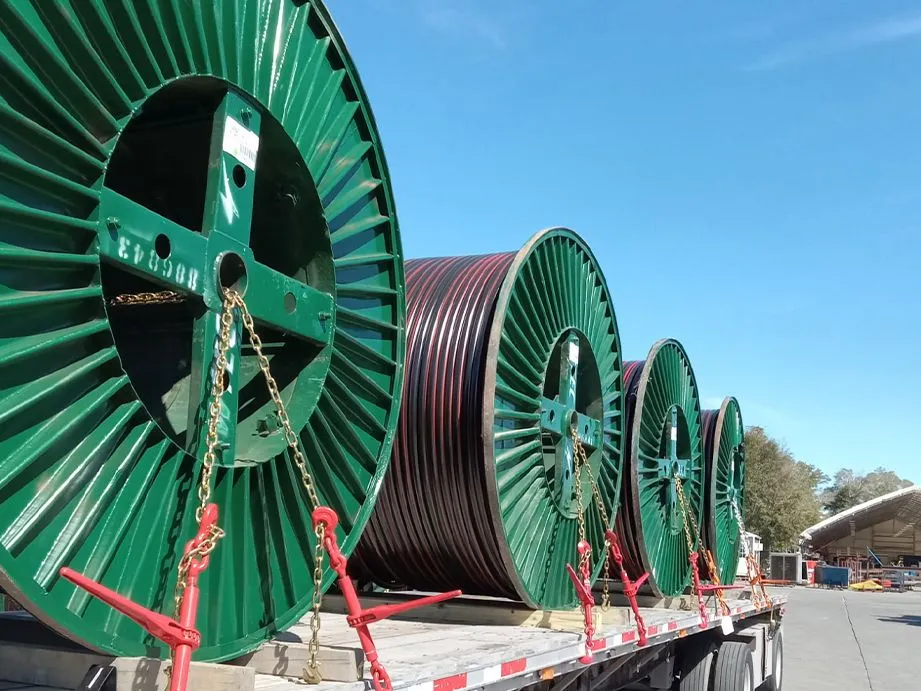 Round green load on a flatbed