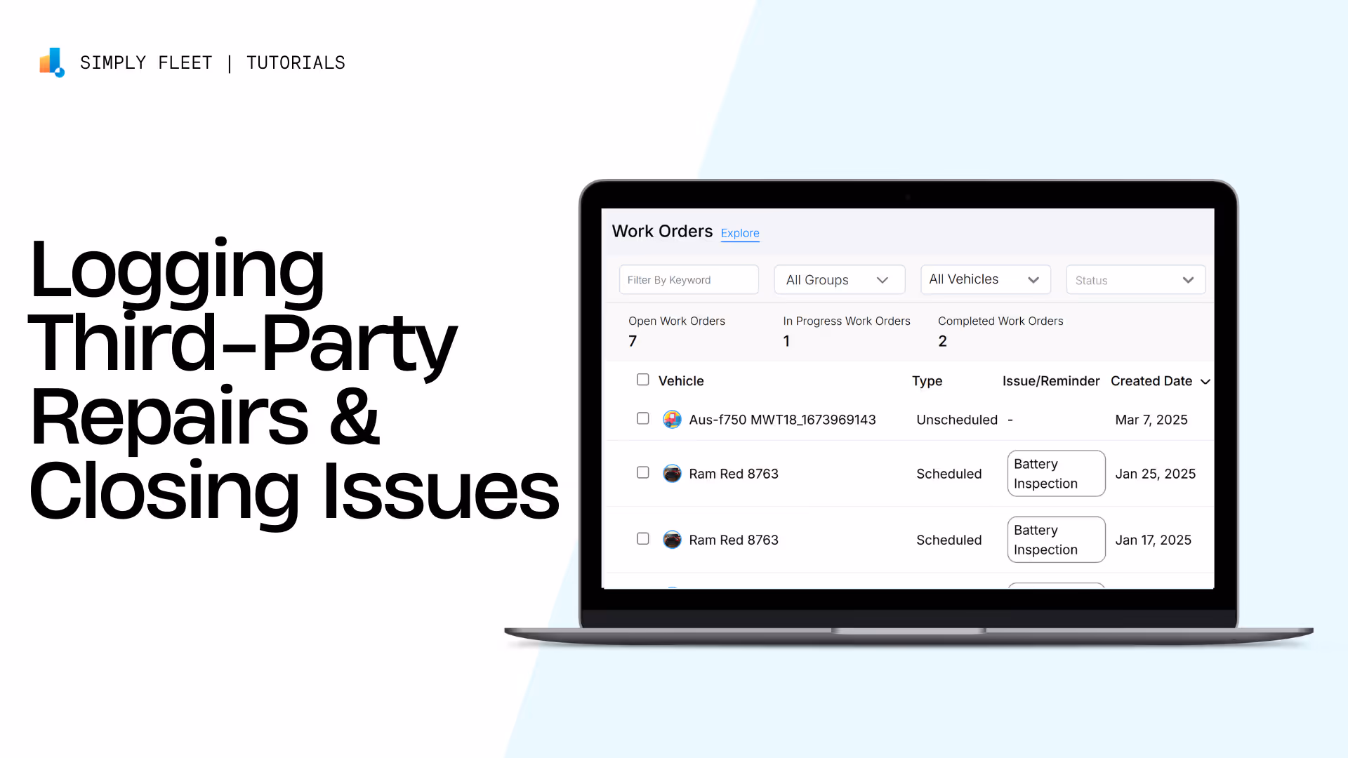 Create Work Order & Log Third-Party Repairs