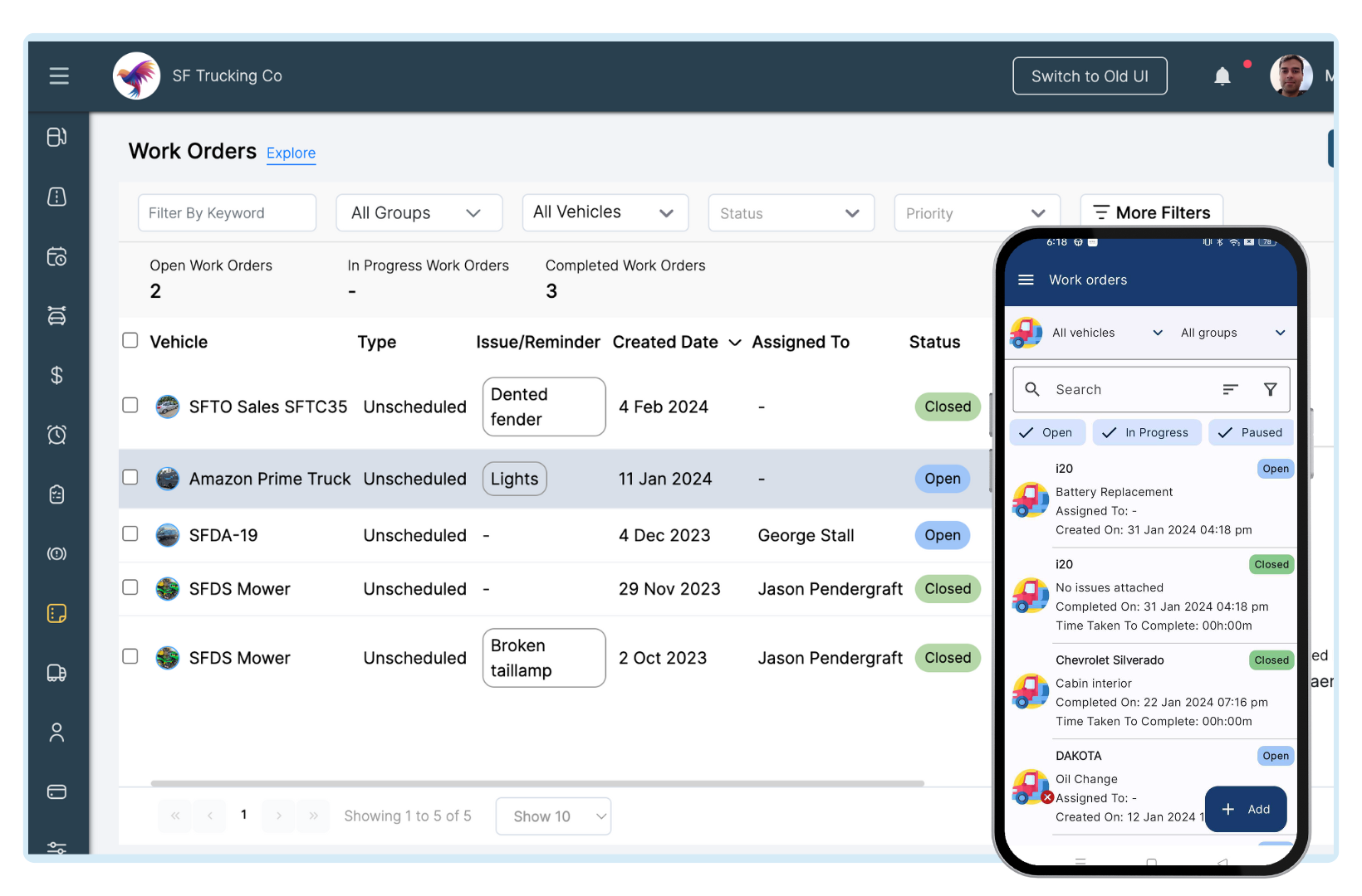 Simply Fleet's Work Order Module