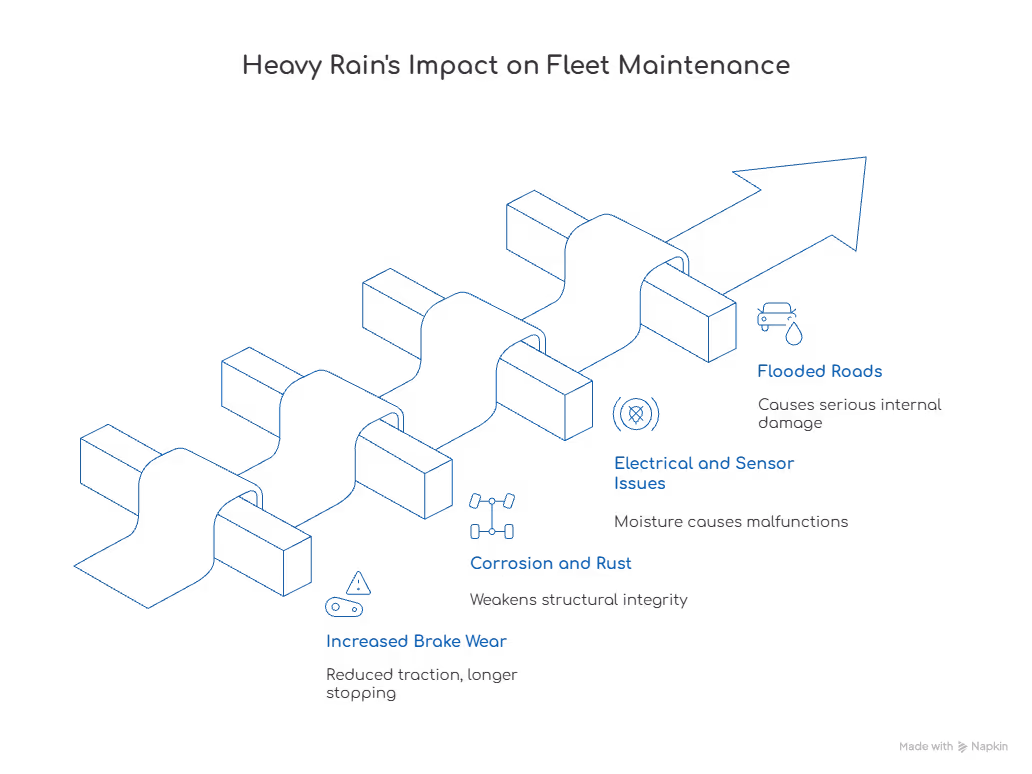 heavy rain impact on fleet maintenance
