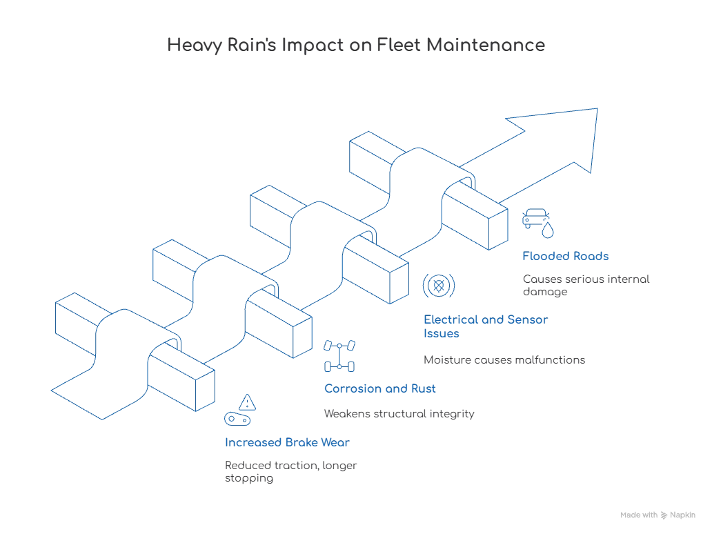 heavy rain impact on fleet maintenance
