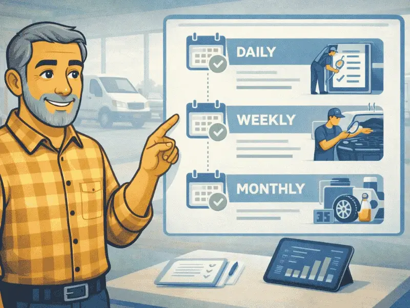 Vehicle Maintenance Checklist for Fleets: Daily, Weekly & Monthly Guide