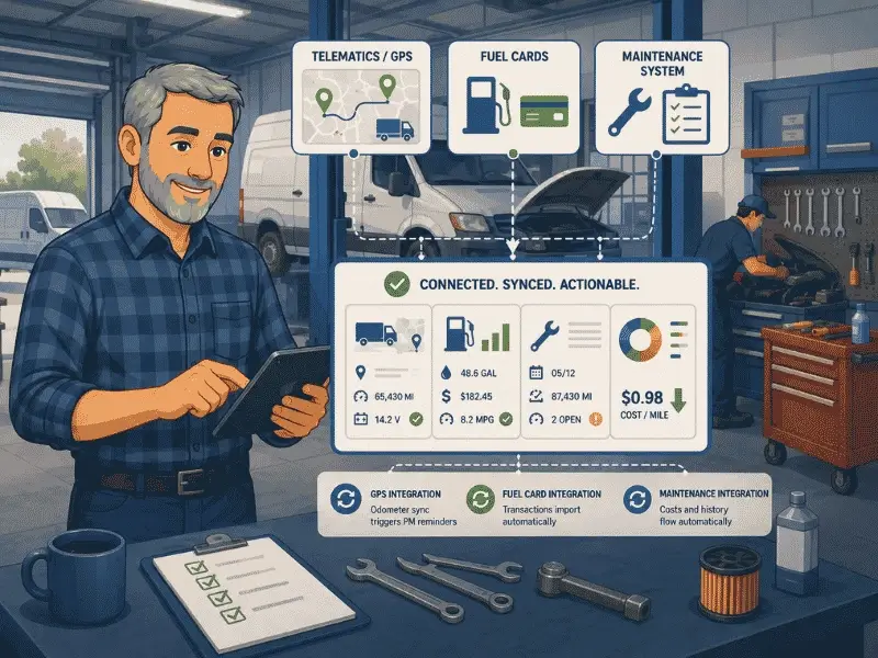 Eliminating Data Silos: How Mid-to-Large Fleets Sync Telematics, Fuel Cards, and Maintenance
