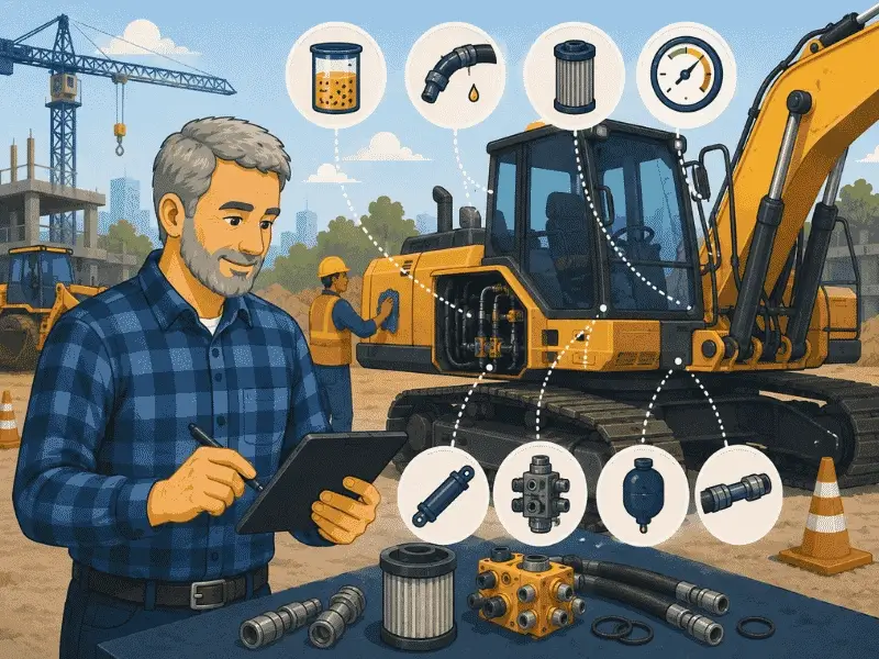Hydraulic System Troubleshooting & Component Maintenance for Heavy Machinery