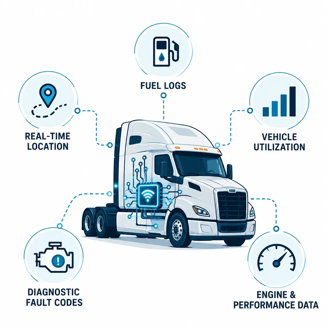 modern trucks with Factory Telematics