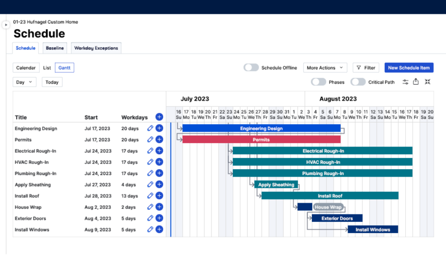 Buildertrend construction management software for small business residential contractors featuring the client communication portal