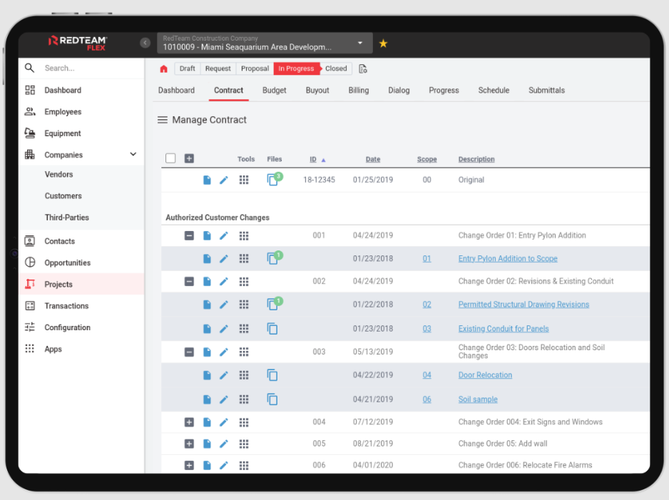 RedTeam Go simple construction scheduling software interface for general contractors managing commercial project workflows