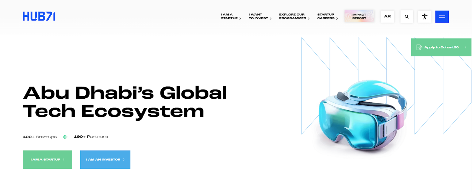 Hub71 - best for startups navigating the Middle East market with a focus on GovTech, FinTech, and ConstructionTech.