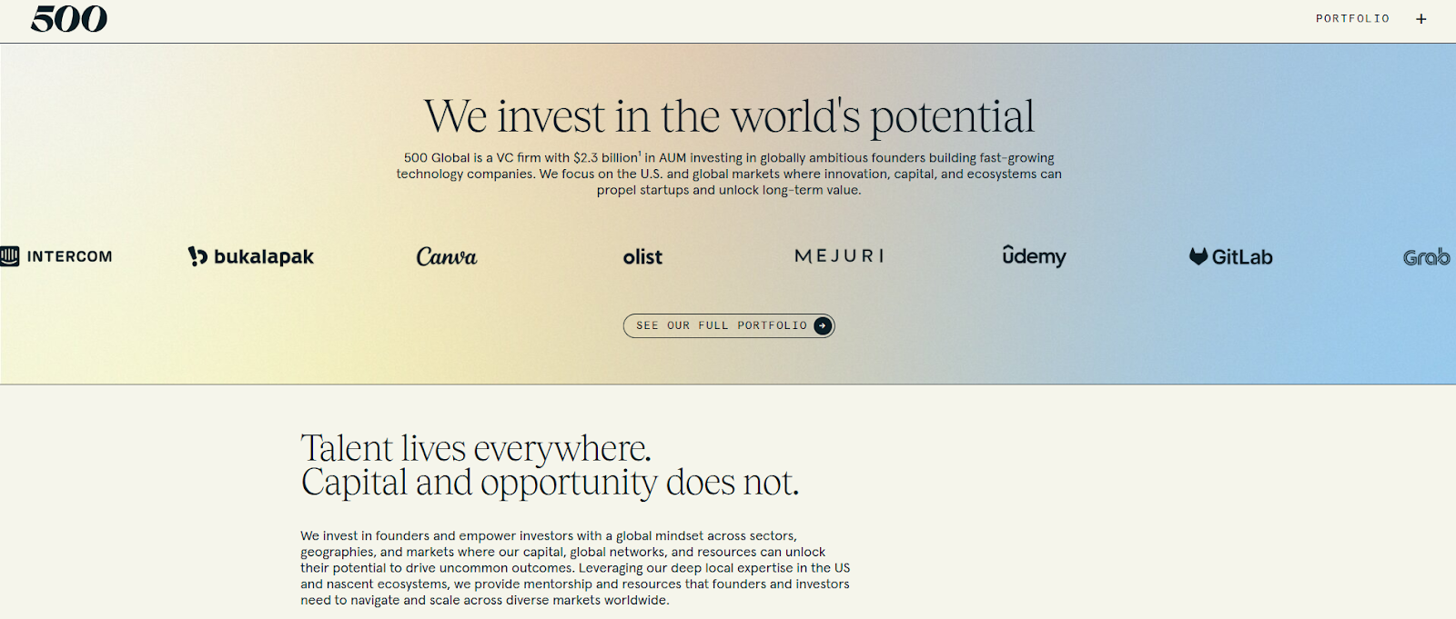 500 Global - best for growth-stage marketing and startups expanding into Eurasia and the MENA region