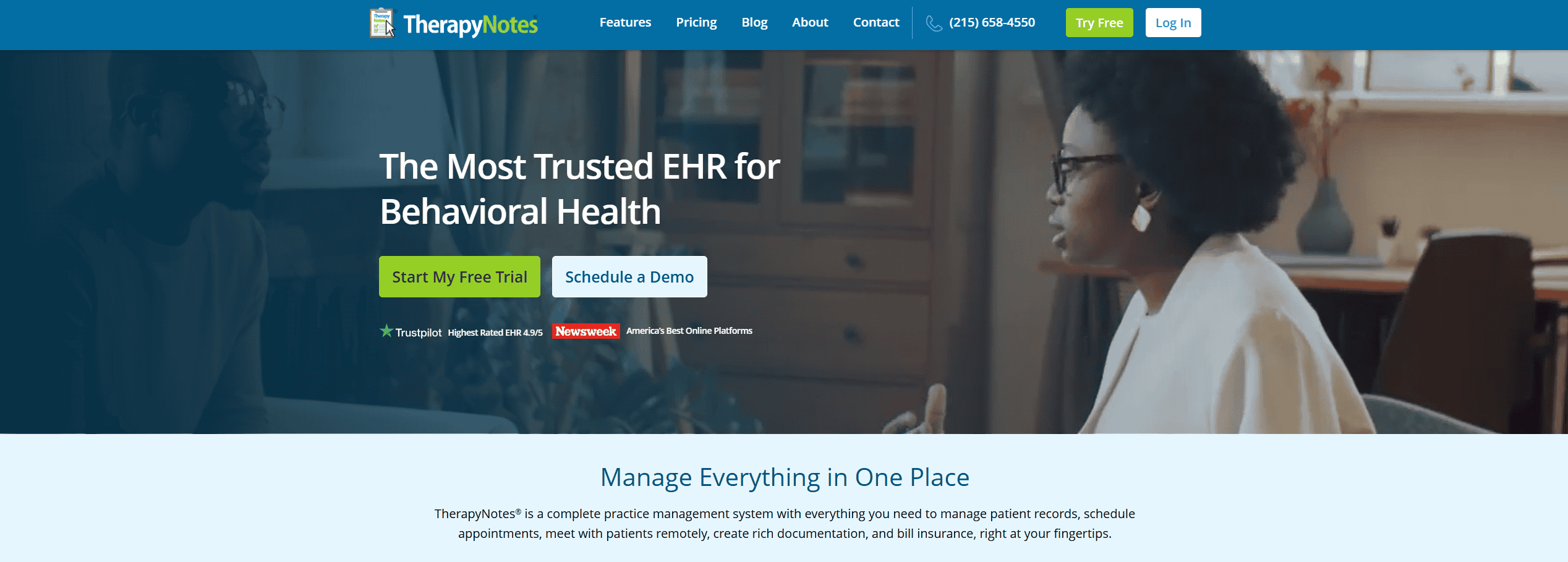 TherapyNotes, the best emr software for mental health, best for group practices requiring audit-ready documentation and administrative control.