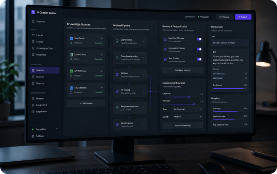 Chat bot development for product owners seeking advanced feature optimization and NLU performance tuning.