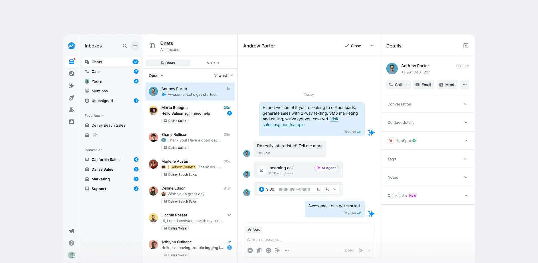 AI agents: Texting and Calling - Conversation