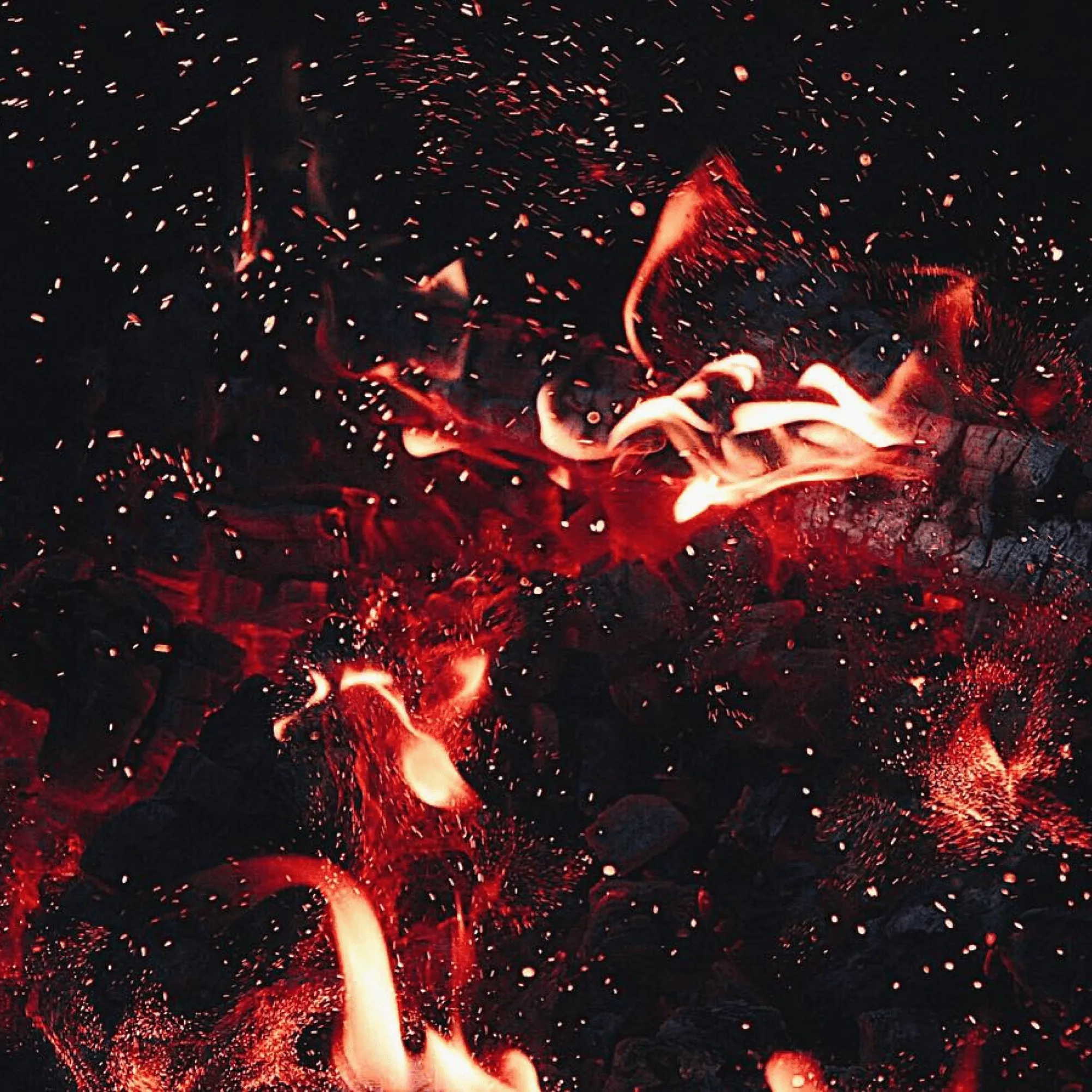 Sparks of red magma