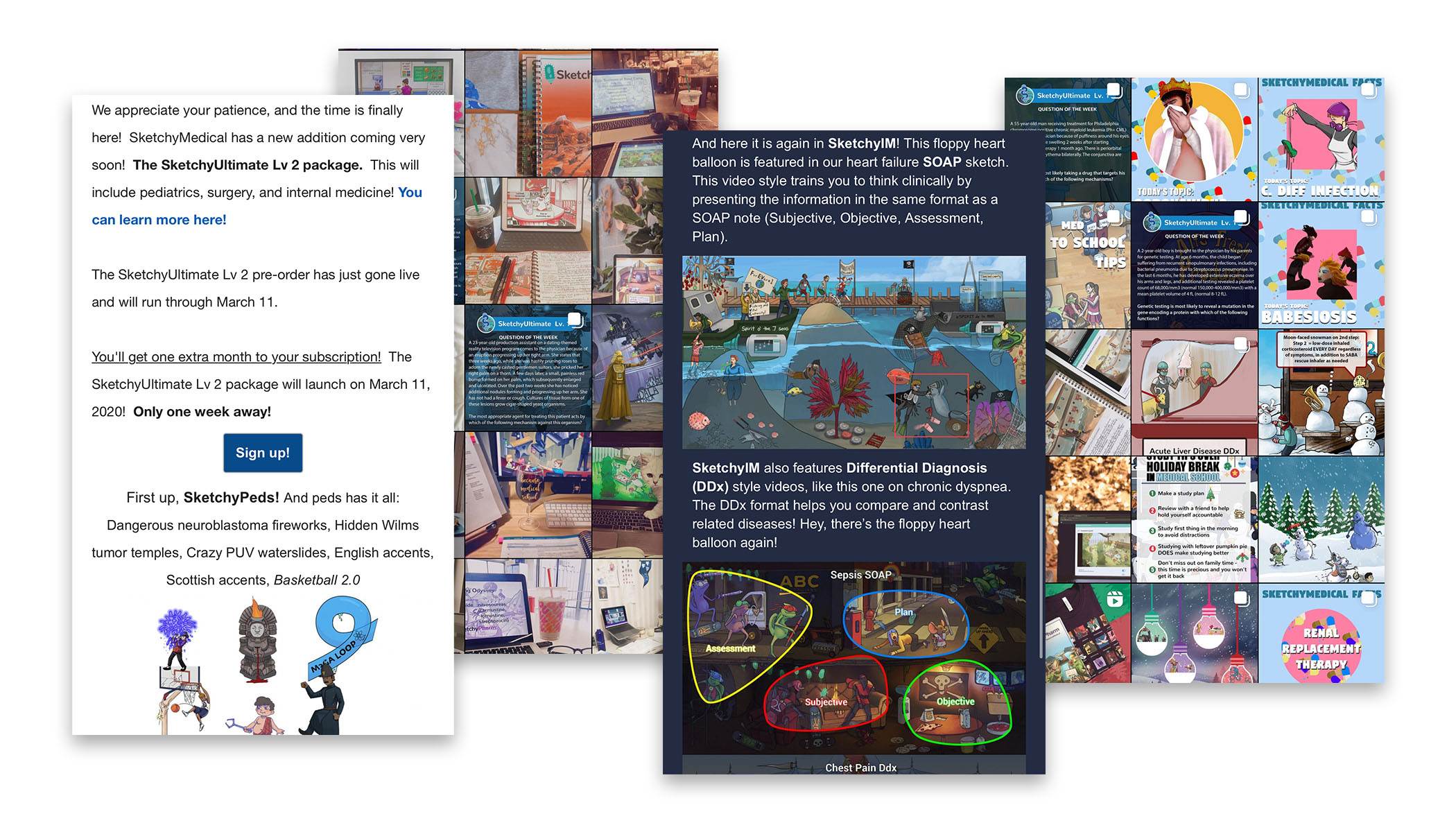 a grouping of images from content i helped sketchy with