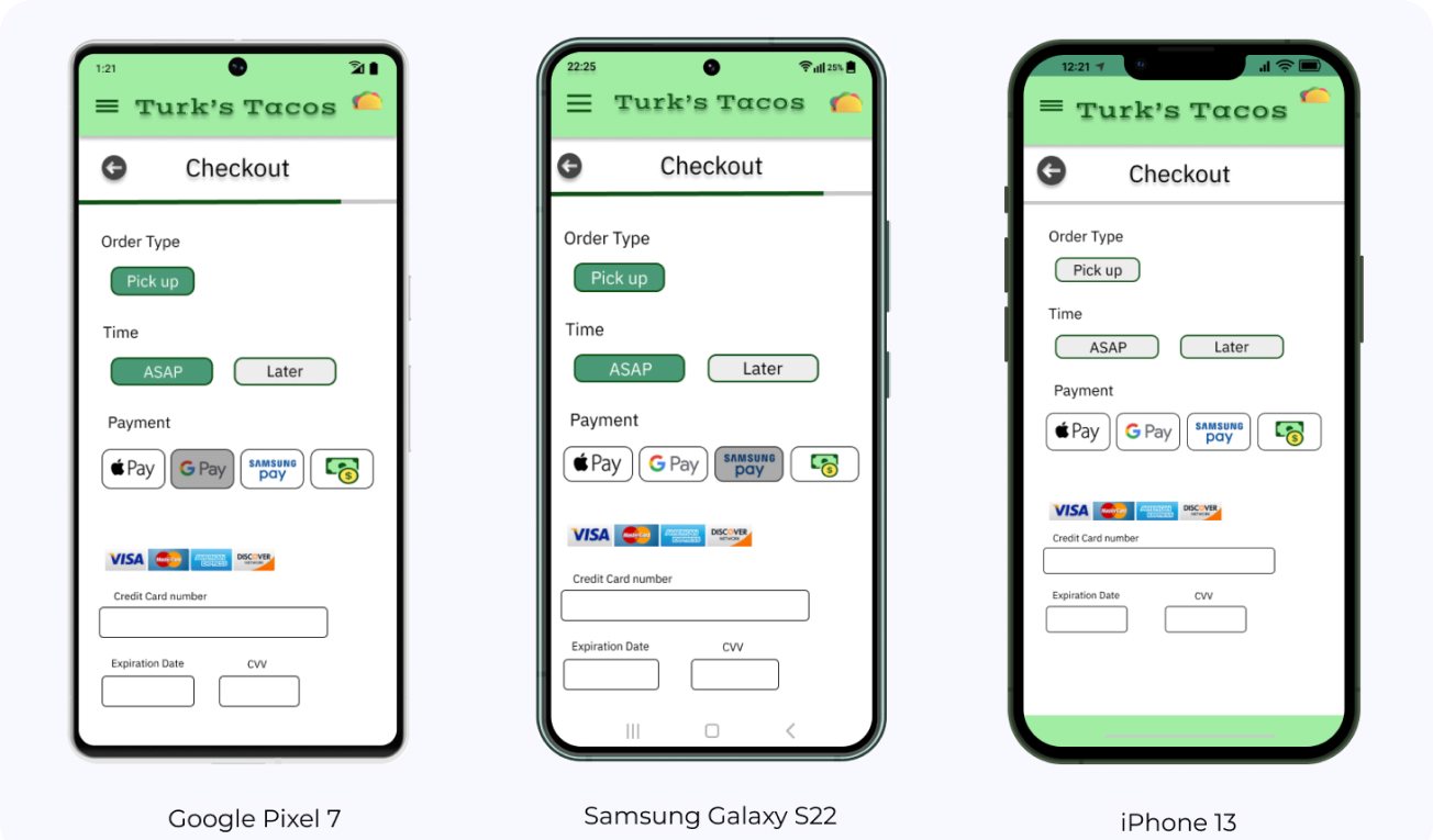 payment screens