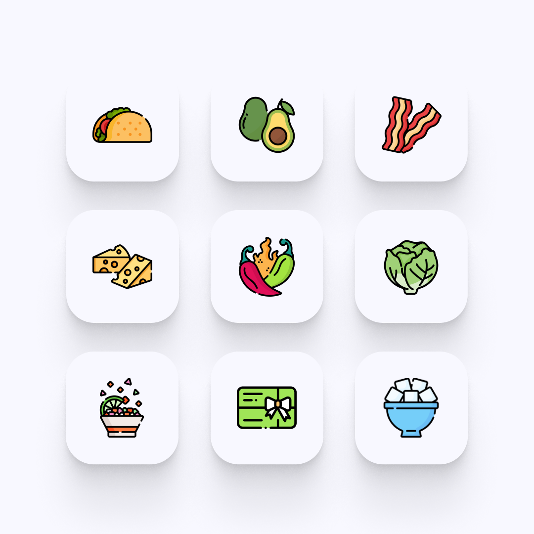 flat food icons