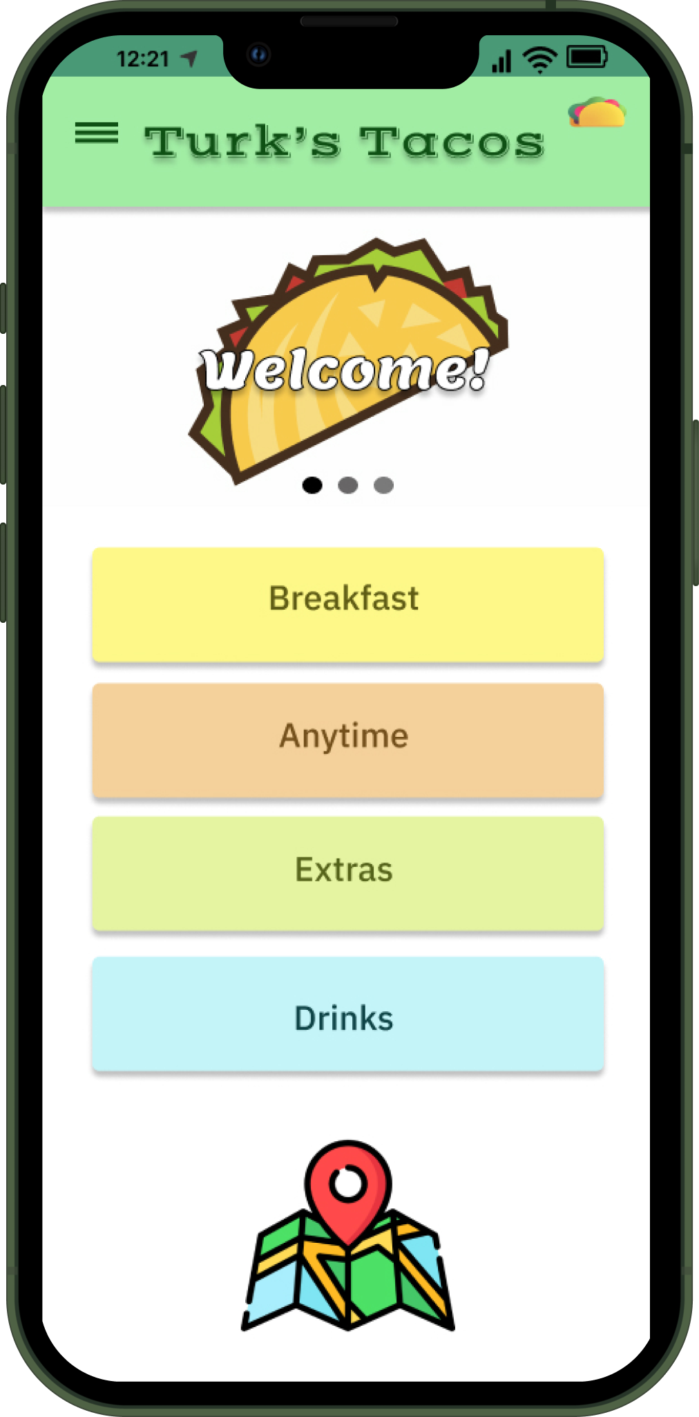 Main menu screen